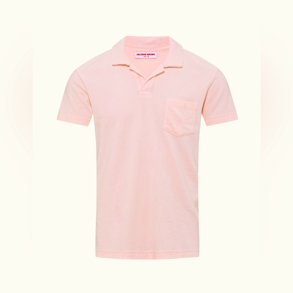 NWT Orlebar Brown Rose Terry Towelling Resort Polo Shirt Size M *2024 Style*
